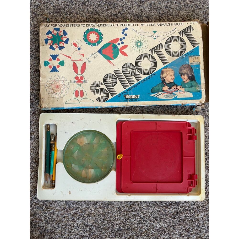 Vintage 1969 Kenner Spirotot Set No 300 Retro Drawing Toy Geometric Art Original